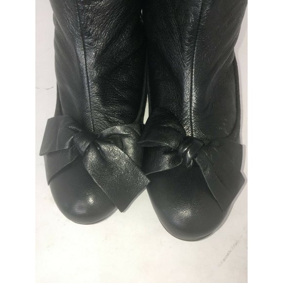 Lavorazione Artigiana Black Leather Knee High Boot - Picture 2 of 7